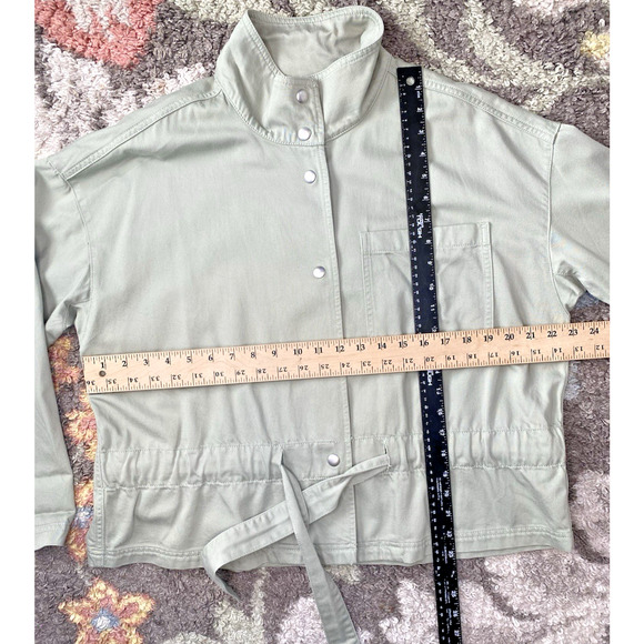 Madewell Southlake Military Jacket Green Medium Forgotten Landscape Tie Waist - Picture 9 of 11